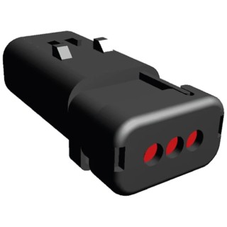 TE Connectivity AMPSEAL 16 Automotive Connector Male Red Clip 3 Way Crimp Termination 776535-1