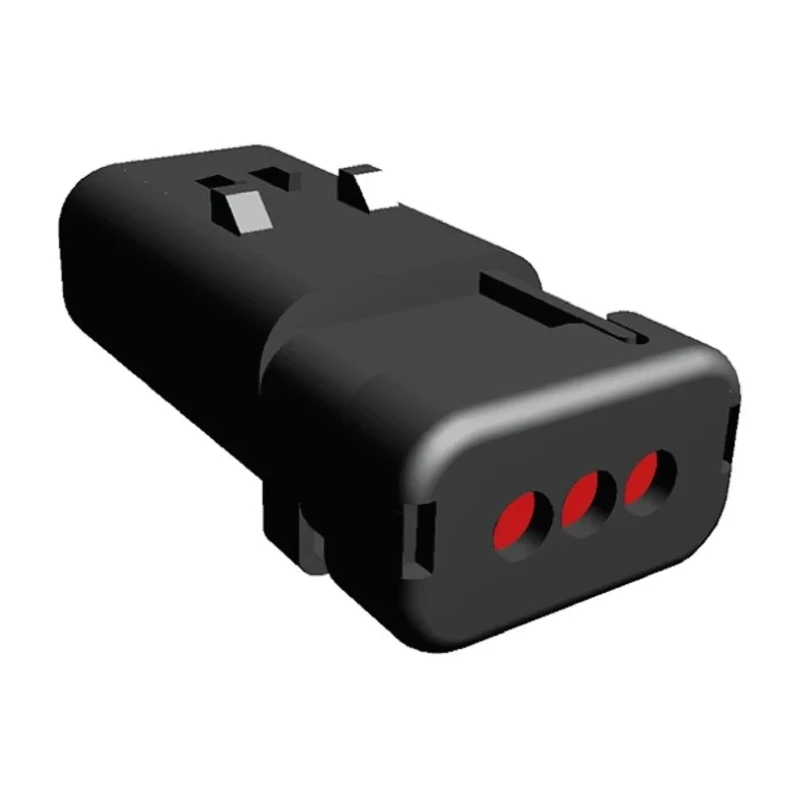 TE Connectivity AMPSEAL 16 Automotive Connector Male Red Clip 3 Way Crimp Termination 776535-1