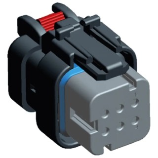 TE Connectivity AMPSEAL 16 Automotive Connector Female Grey Cable 6 Way Crimp Termination 776531-2