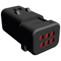TE Connectivity AMPSEAL 16 Automotive Connector Male Red Clip 6 Way Crimp Termination 776434-1
