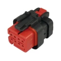 TE Connectivity AMPSEAL 16 Automotive Connector Female Red Cable 8 Way Crimp Termination 776532-1