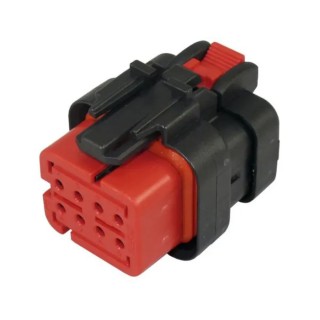 TE Connectivity AMPSEAL 16 Automotive Connector Female Red Cable 8 Way Crimp Termination 776532-1