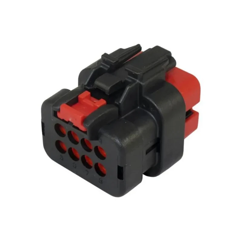 TE Connectivity AMPSEAL 16 Automotive Connector Female Red Cable 8 Way Crimp Termination 776532-1