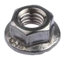 RS PRO Plain A2 Stainless Steel Flanged Hex Nut M5, 11.8mm Flange Diameter, 8mm Hex Size, 5mm Height, DIN 6923 725-9650