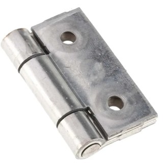 Pinet Stainless Steel Butt Hinge Fixed Pin Screw Fixing 40 mm x 40 mm x 2 mm 726-4129