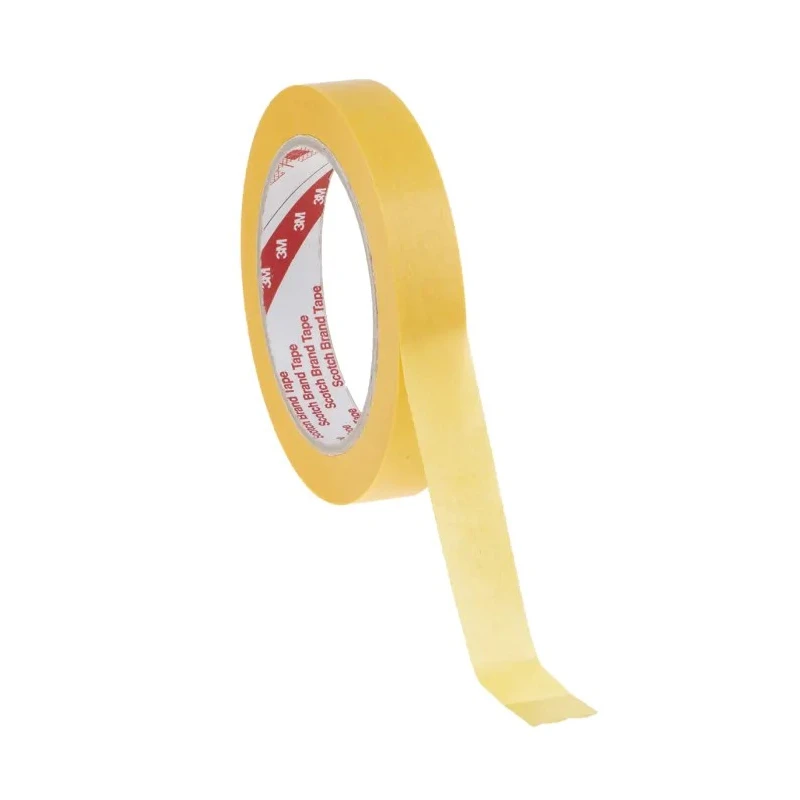 3M Gold Scotch Masking Tape 18mm Width x 50m Length Acrylic Adhesive Paper Backing 0.08mm Thickness 244