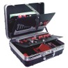 Sgos Plastic Tool Case Wheeled 215 mm x 465 mm x 352 mm Black with 3 Compartments 2 Movable Trays 6.4 kg 4UNIVERSELLETR