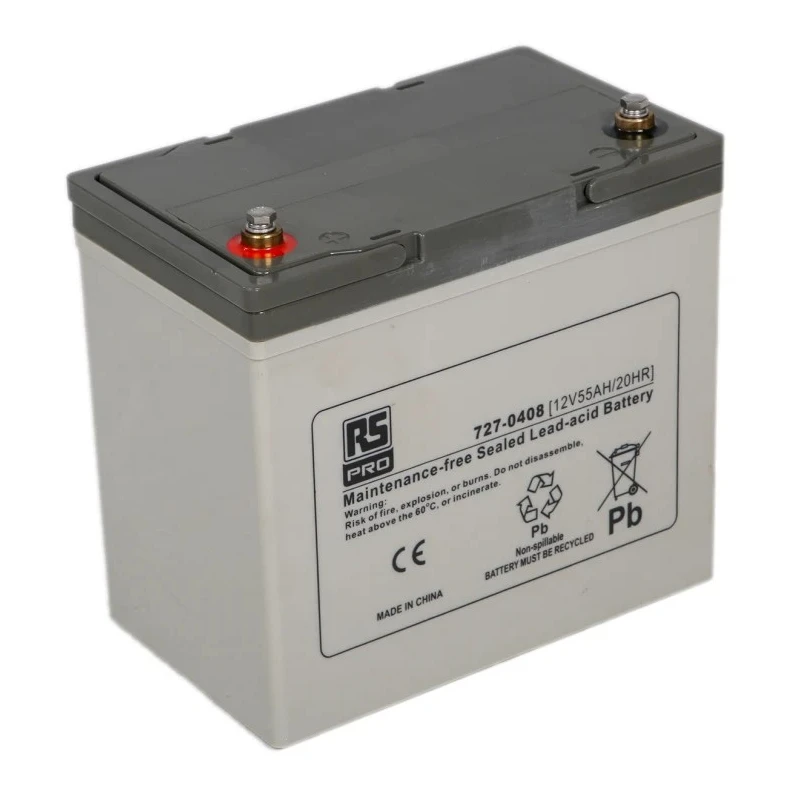 RS PRO Sealed Lead Acid Battery 12 V, 55 Ah, AGM Construction, T6 Termination 727-0408