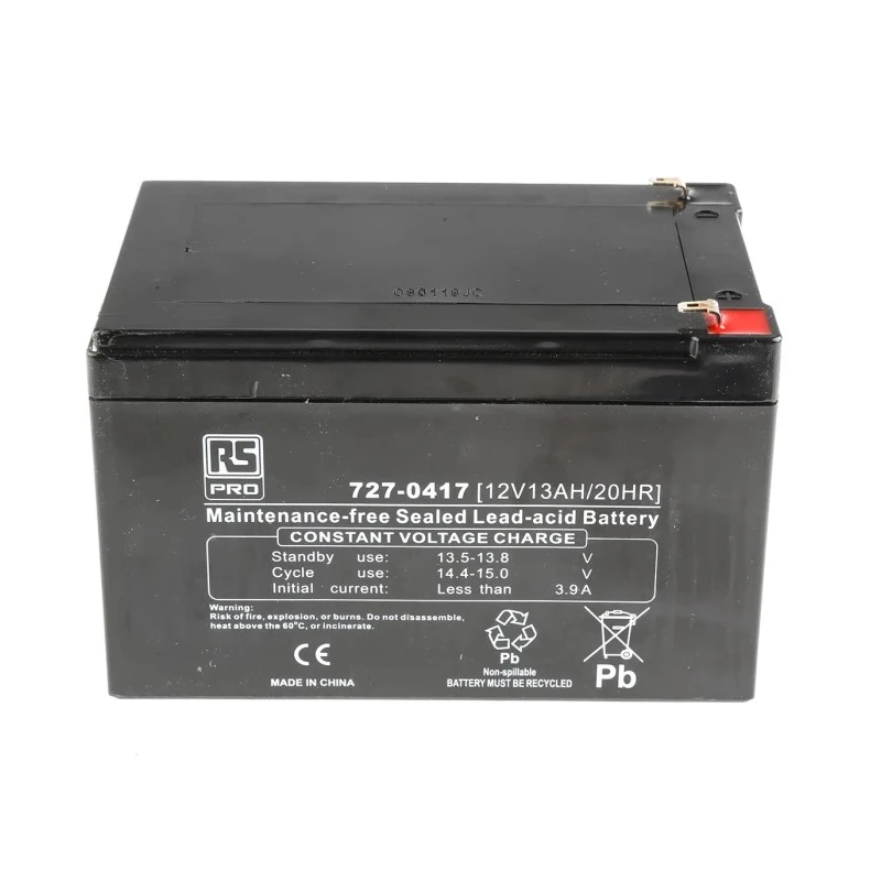 RS PRO 12 V T1 Sealed Lead Acid Battery 13 Ah AGM Construction 95mm x 151mm 4.1kg 727-0417