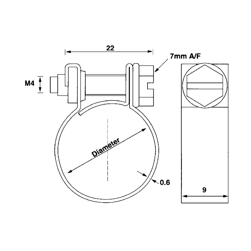 JCS Hi-Torque Stainless Steel Slotted Hex Bolt Drive Hose & Jubilee Clip Clamp 9–11 mm MCZ11BG