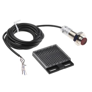 RS PRO Retroreflective Photoelectric Sensor Barrel Style 50 mm to 7 m Detection Range NPN Output IP67 729-5110