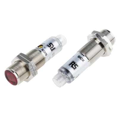 RS PRO Through Beam Receiver Photoelectric Sensor, Barrel Style, 28 m Detection Range, NPN Output, IP67 Rated, Model 729-5126