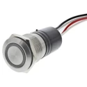 Bulgin Illuminated Momentary Push Button Switch Panel Mount SPST Blue LED IP66 24 V dc MPI002