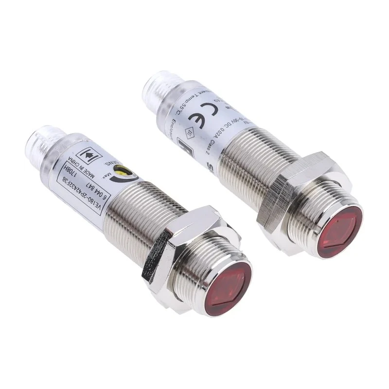 RS PRO Through Beam Receiver Photoelectric Sensor Barrel Style 28 m Detection Range PNP Output IP67 729-5123
