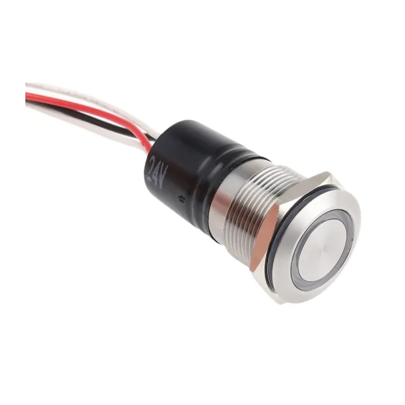 Bulgin Illuminated Push Button Switch Panel Mount Momentary 19.2 mm Cutout SPST Blue LED IP66 24 V dc MPI002