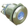 Bulgin Illuminated Momentary Push Button Switch Panel Mount 19.2 mm Cutout SPST Blue LED IP66 24 V dc MPI001
