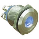 Bulgin Illuminated Push Button Switch Panel Mount Momentary SPST Blue LED 19.2 mm Cutout 24 V dc MPI001