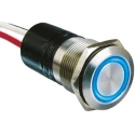 Bulgin Illuminated Push Button Switch Momentary Panel Mount SPST Blue LED IP66 28V dc 250V AC MPI002