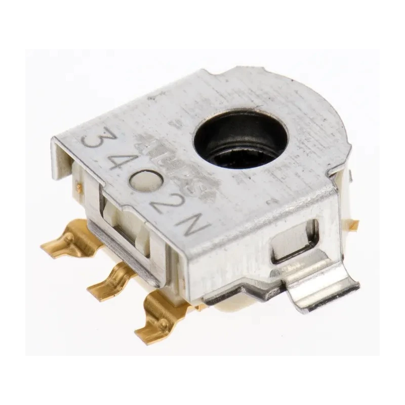 Alps Alpine 12 ppr Pulse Incremental Mechanical Rotary Encoder with 2.2 mm Hollow Shaft, Bracket Mount EC05E1220401