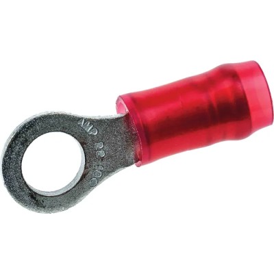 TE Connectivity PIDG Insulated Ring Terminal M4 Stud Size 22 AWG to 16 AWG Wire Size Nylon Red 31888