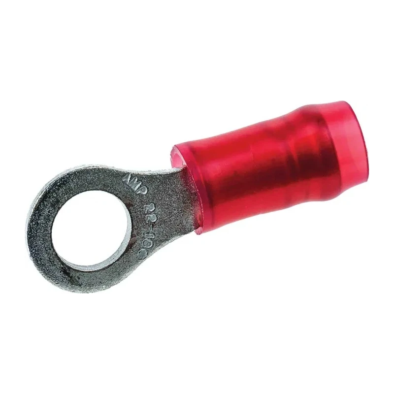 TE Connectivity PIDG Insulated Ring Terminal M4 Stud Size 22 AWG to 16 AWG Wire Size Nylon Red 31888