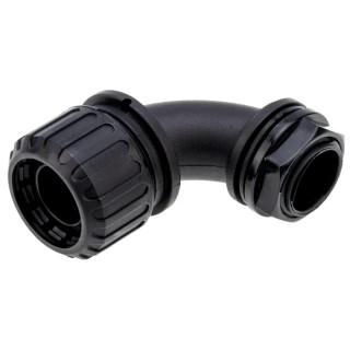 Adaptaflex Black Polyamide 66 20 mm Nominal Size Conduit Fitting M20 Thread IP65 Rated XF20/M20/C90