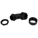 Adaptaflex Conduit Fitting 32 mm Nominal Size M32 Thread Polyamide 66 Black IP65 Fine Spark Finish XF32/M32/C90