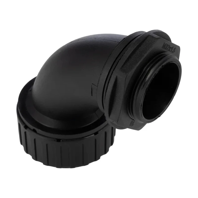 Adaptaflex Conduit Fitting 32 mm Nominal Size M32 Thread Polyamide 66 Black IP65 Fine Spark Finish XF32/M32/C90