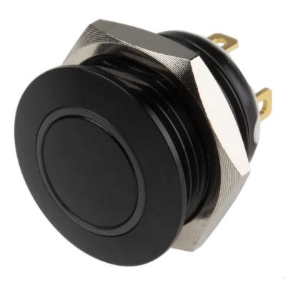 KNITTER-SWITCH Illuminated Vandal Proof Push Button Switch Momentary Panel 16 mm Cutout SPST White LED MAV16CBRE-1-JR-12V