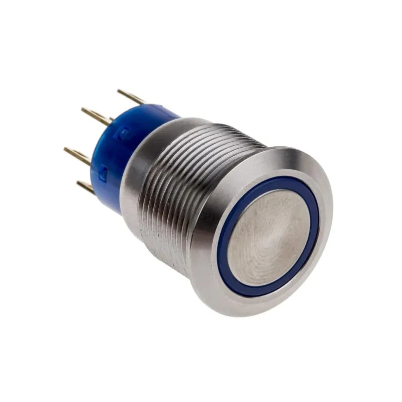 KNITTER-SWITCH MAV Series Illuminated Vandal Proof Push Button Switch, Momentary, Panel Mount, 19.2 mm MAV19A0F20E-724-JR