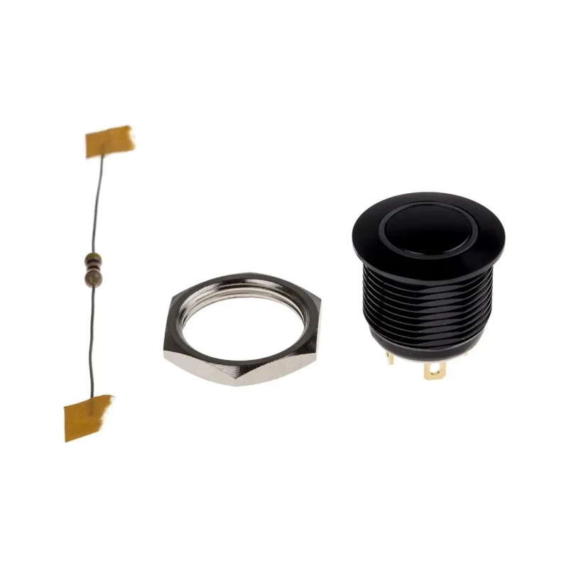 KNITTER-SWITCH MAV Series Illuminated Vandal Proof Momentary Push Button Switch, Panel Mount, 16 mm MAV16CBRE-6-JR-12V