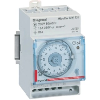 Legrand Analogue DIN Rail Time Switch 230V ac 4 128 28