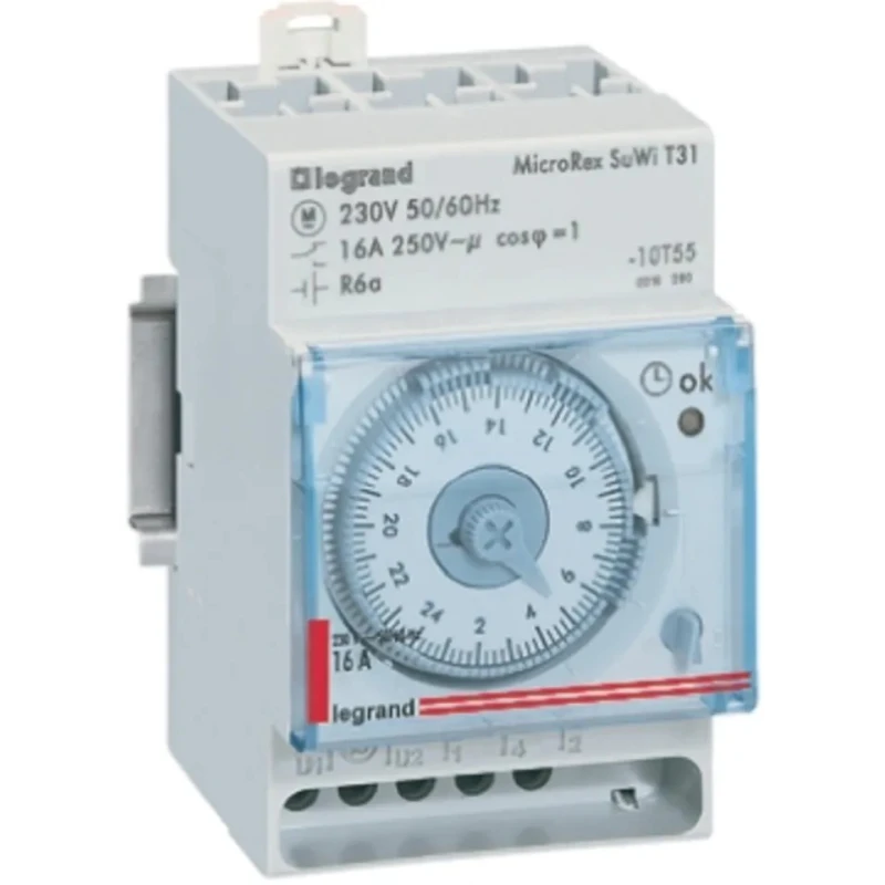 Legrand Analogue DIN Rail Time Switch 230V ac 4 128 28