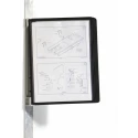 Durable VARIO Wall Mount 5-Panel Magnetic Display Document Holder A4 Polypropylene Black 5914-01