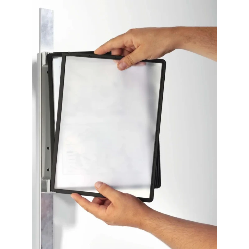 Durable VARIO Wall Mount 5-Panel Magnetic Display Document Holder A4 Polypropylene Black 5914-01