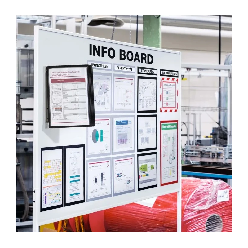 Durable VARIO Wall Mount 5-Panel Magnetic Display Document Holder A4 Polypropylene Black 5914-01