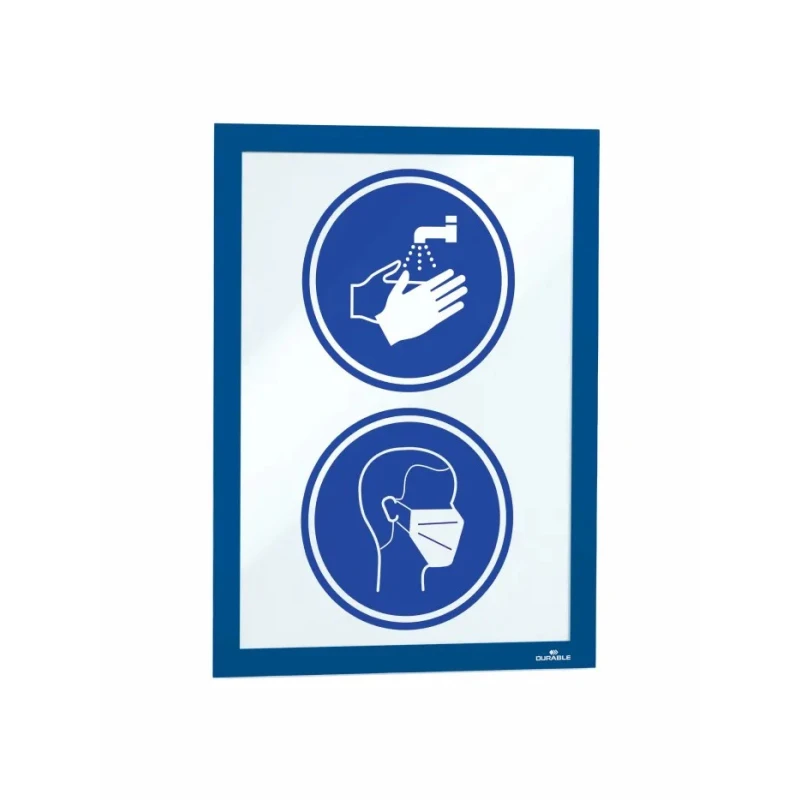 Durable Blue A4 Document Display Polyvinyl Chloride Notice Board 323mm Height 236mm Width 4872-07