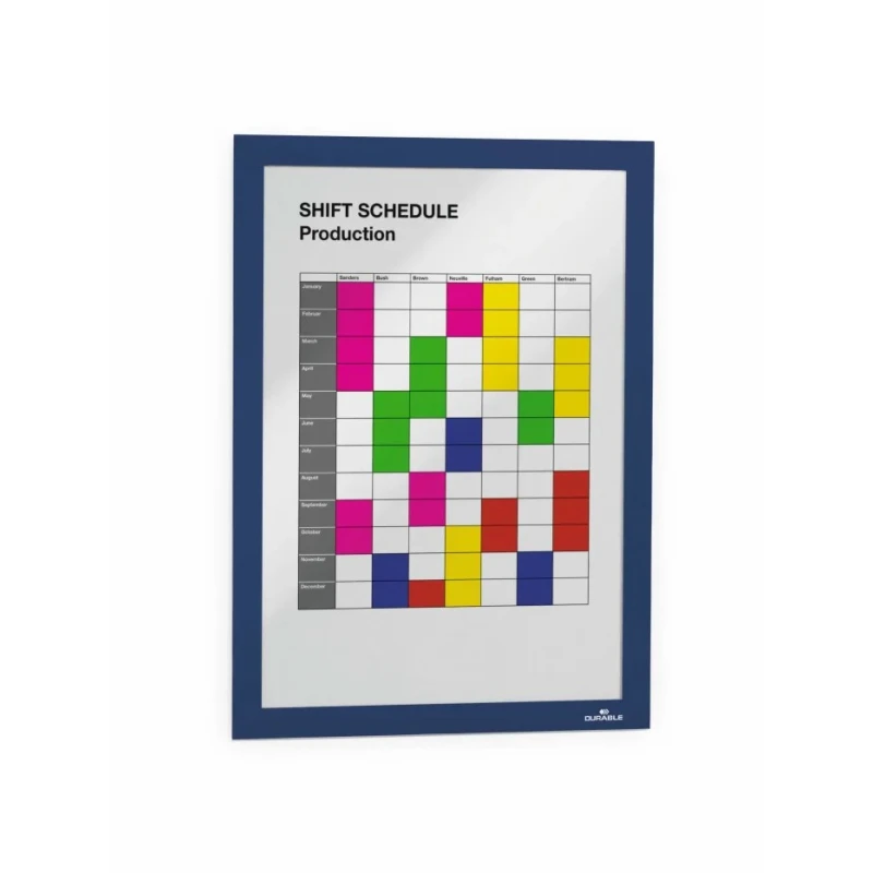 Durable Blue A4 Document Display Polyvinyl Chloride Notice Board 323mm Height 236mm Width 4872-07