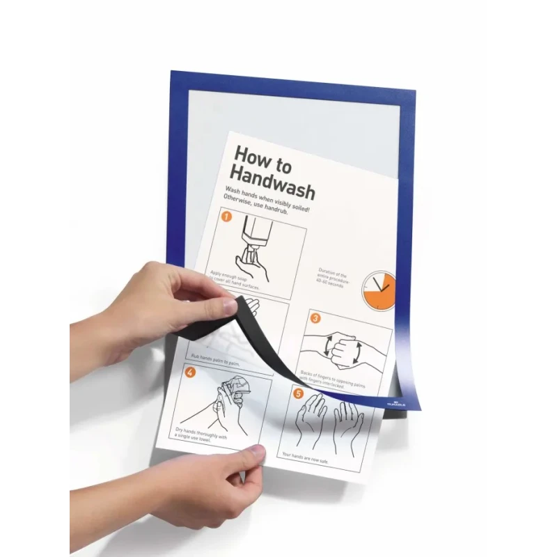 Durable Blue A4 Document Display Polyvinyl Chloride Notice Board 323mm Height 236mm Width 4872-07