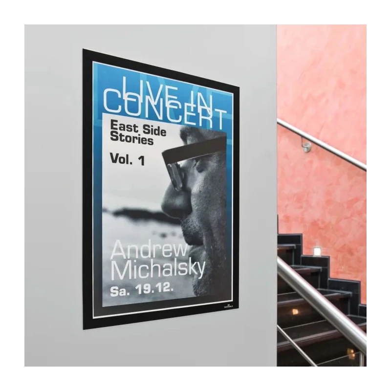 Durable Black A3 Document Display Polyvinyl Chloride Frame 445 mm Height 325 mm Width 4873-01