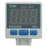 SMC Pneumatic Digital Pressure Sensor, PNP Output, 24V, 10 Bar, IP40, 50°C