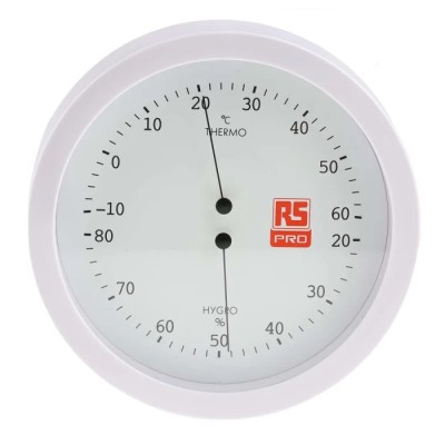 RS PRO Analogue Thermohygrometer Hygrometer, 60 °C Max, ±5% Temperature Accuracy, 80% RH Max, Model 165-1486