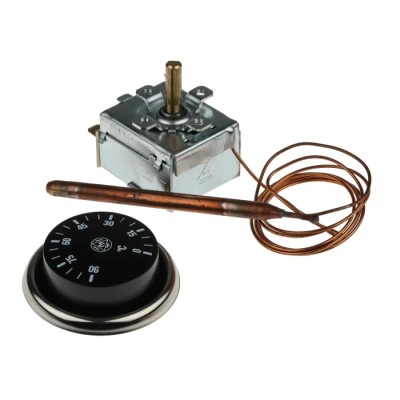 Altecnic Capillary Thermostat, 0°C to 90°C Temperature Range, Automatic Reset, SPDT Contact, 16 A, Panel Mount 733-4723