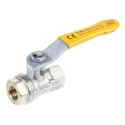 RS PRO Brass Threaded 2-Way Ball Valve BSPP 1/4 in, PVC Coated Steel Handle, 40 Bar Pressure 733-5151