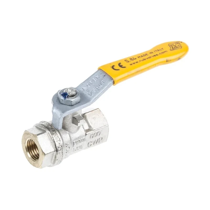 RS PRO Brass Threaded 2-Way Ball Valve BSPP 1/4 in, PVC Coated Steel Handle, 40 Bar Pressure 733-5151