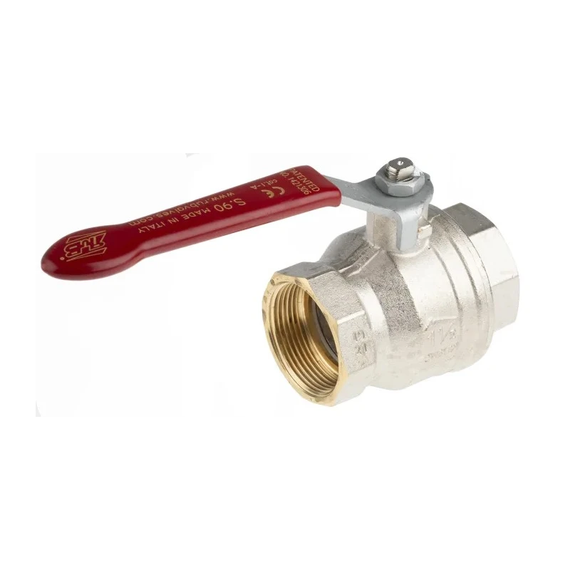 RS PRO Brass Threaded 2-Way BSPP Ball Valve 1-1/2 Inch, 40 bar Pressure, Polyvinyl Chloride Coated Steel Handle 733-5148