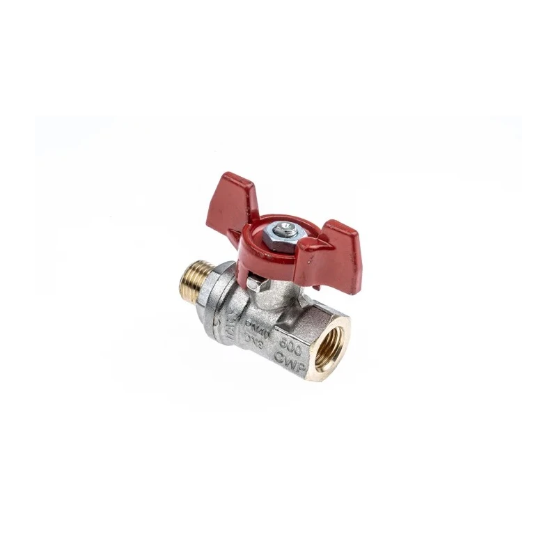RS PRO Brass Threaded 2-Way BSPP Ball Valve 1/4 in Port Size 40 Bar Operating Pressure 170°C Max Operating 733-5211