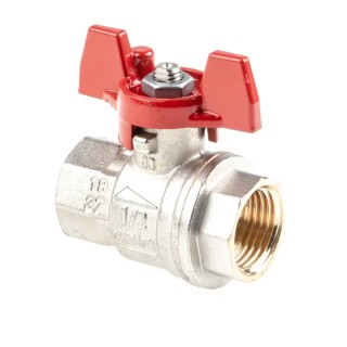 RS PRO Brass Threaded 2-Way BSPP Ball Valve 1/2 in, 40 bar, PVC Coated Steel Handle 733-5205