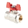RS PRO Brass Threaded 2-Way BSPP Ball Valve 1/2 in, 40 bar, PVC Coated Steel Handle 733-5205