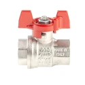 RS PRO Brass Threaded 2-Way BSPP Ball Valve 1/2 in, 40 bar, PVC Coated Steel Handle 733-5205